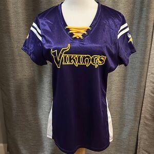 Vikings Women's Purple and Yellow Lace-Up Jersey